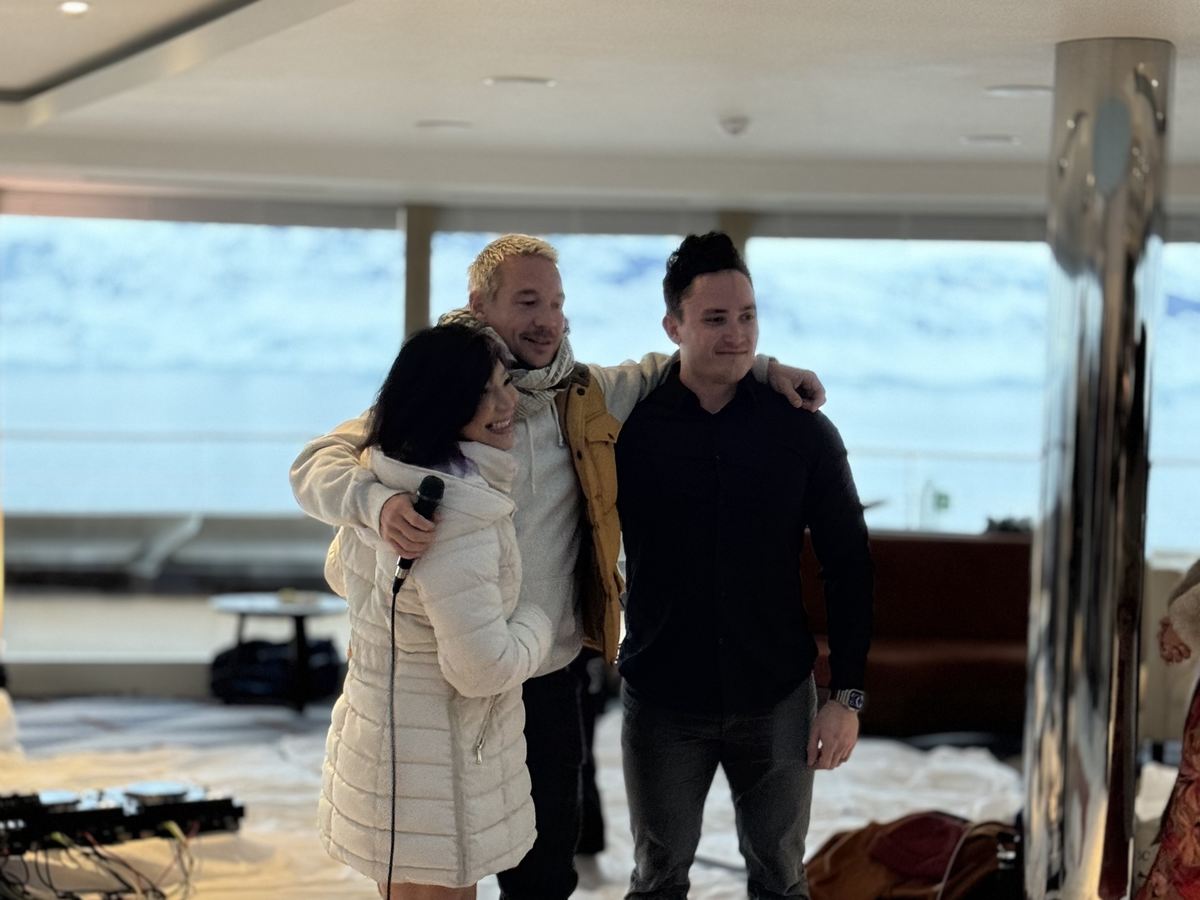 A couple exchanging their vows in Antarctica