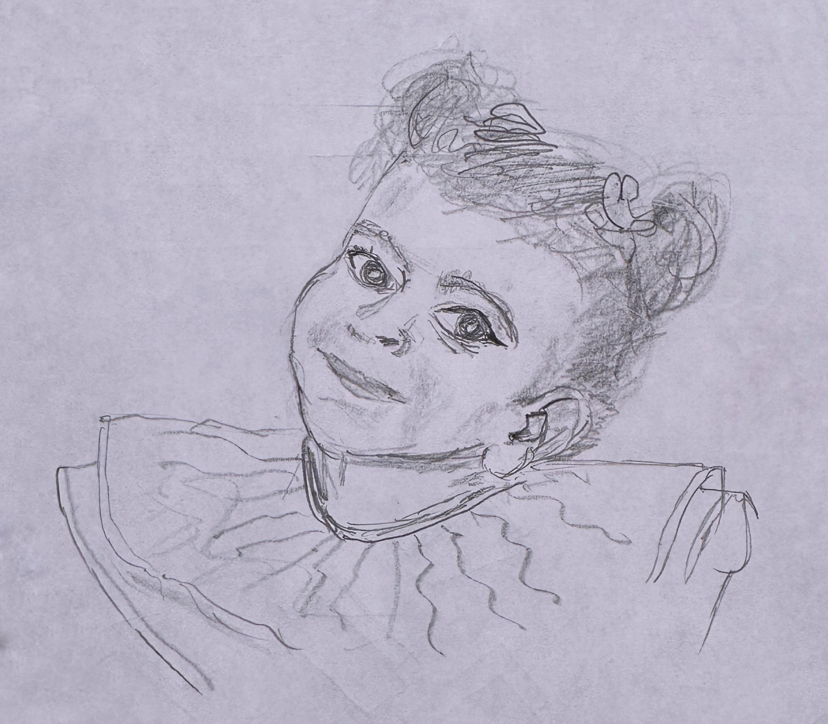 A sketch of Mila, my granddaughter.