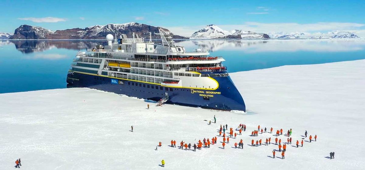 National Geographic Resolution landing in Antarctica