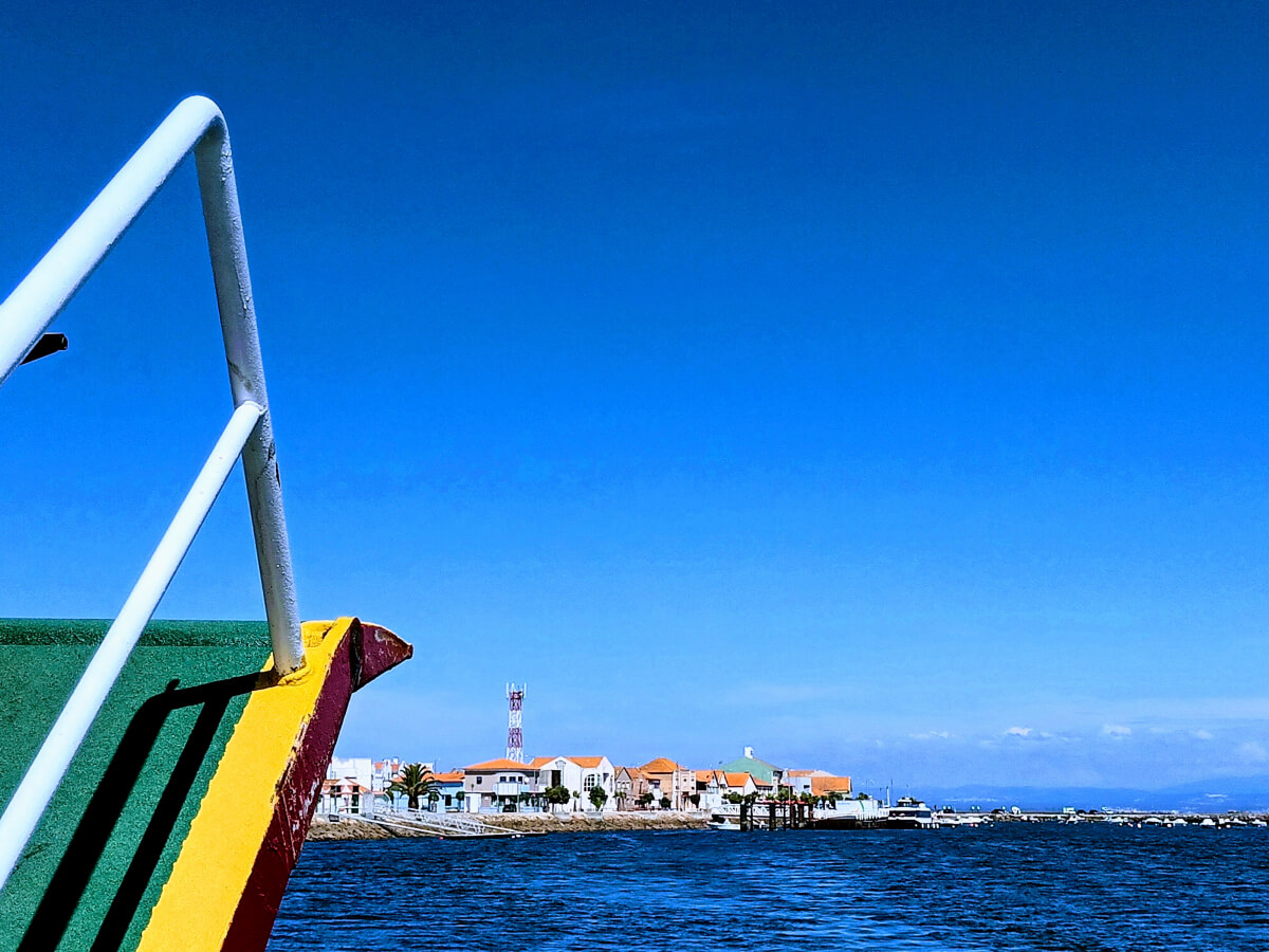 Image: Approaching São Jacinto (Aveiro) on the old ferry from Forte da Barra on a September day in 2023.