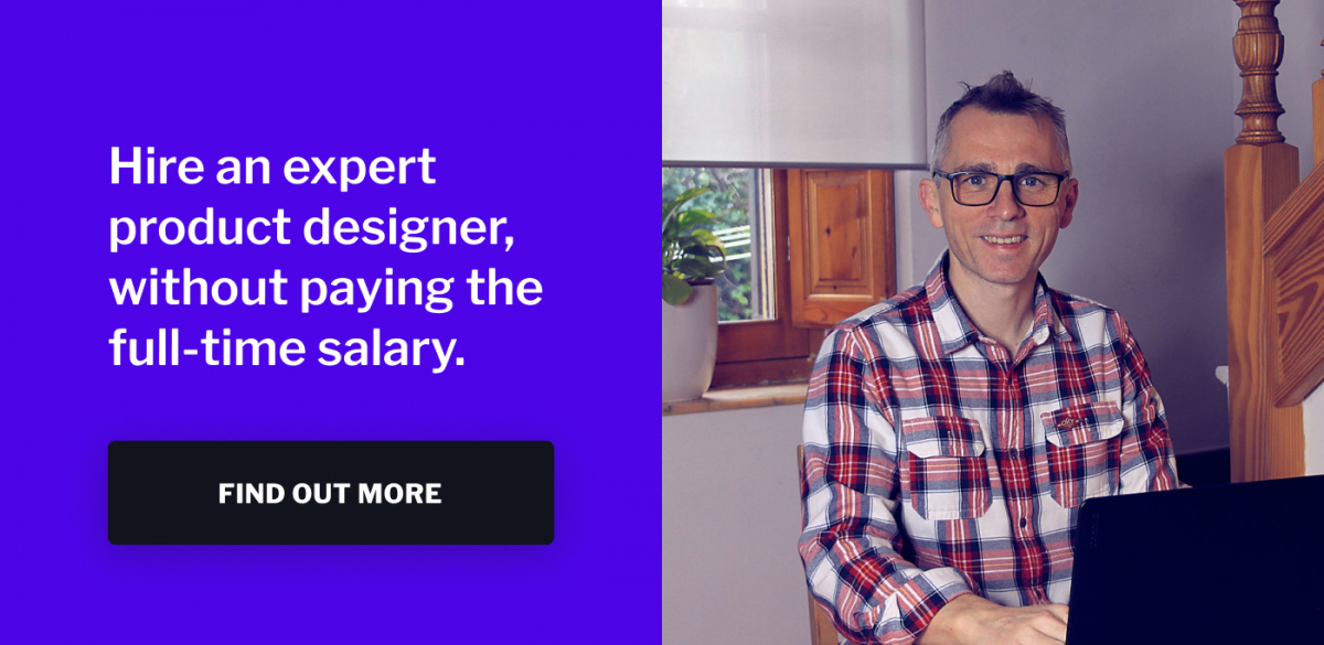 ad offering Nathan Powell as a fractional product designer