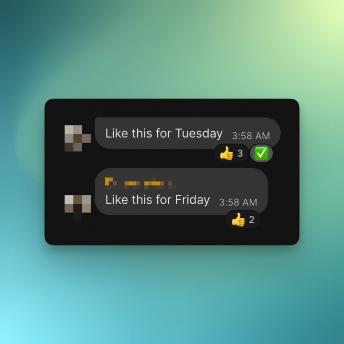 Signal makes it easy to create polls with different reactions for different messages.