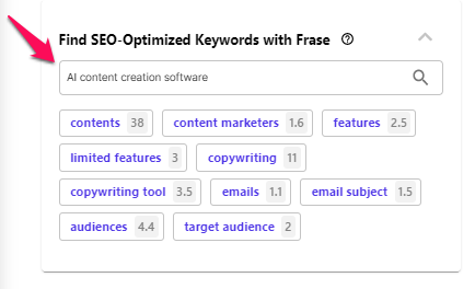 Using Frase to optimize content in Copysmith