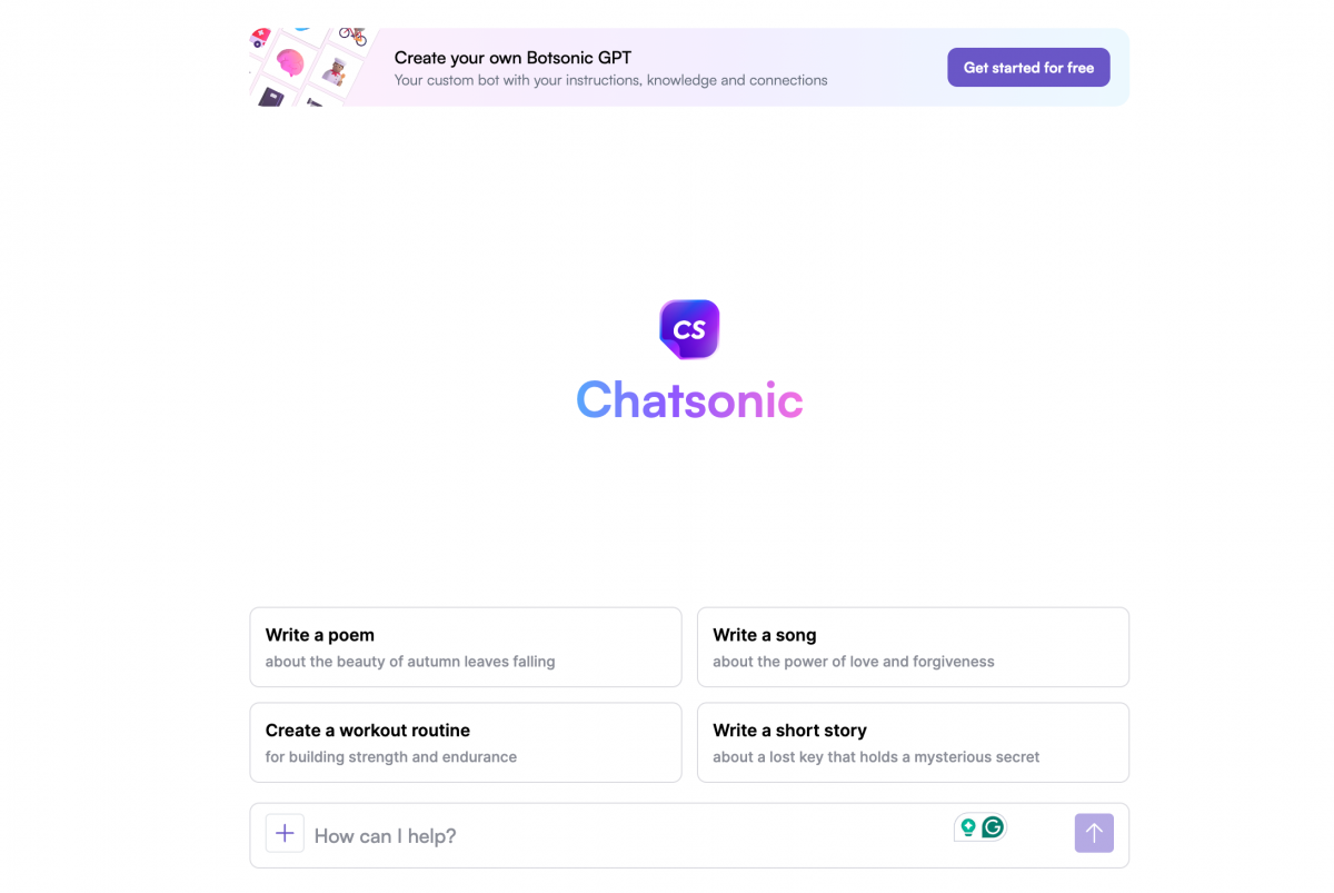Chatsonic interface