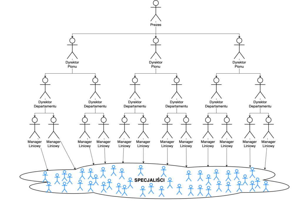 Hierarchiczna struktura zarządzania.