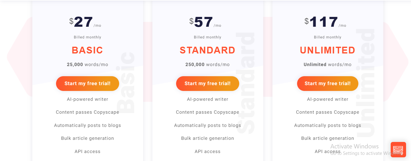 Article Forge pricing plans