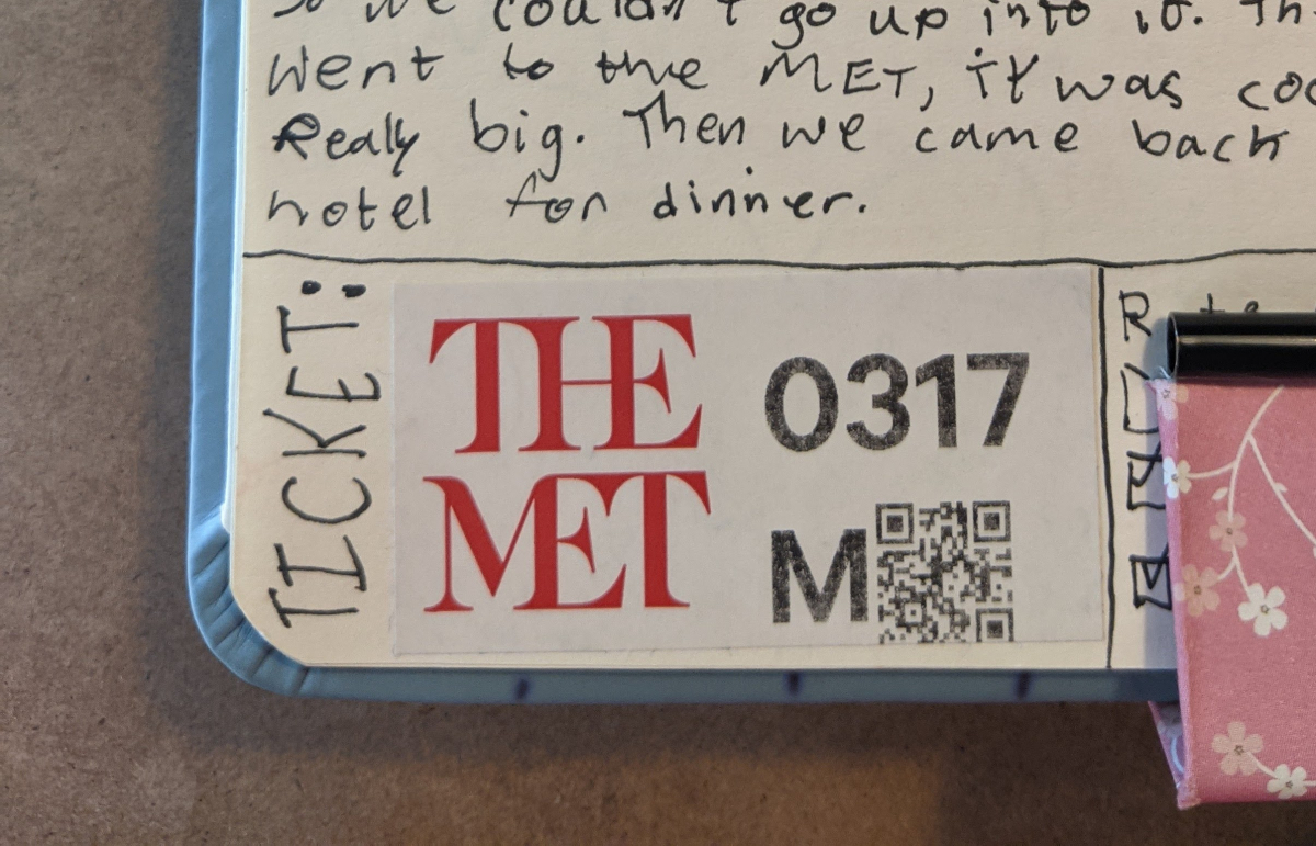 A ticket I stuck in my book