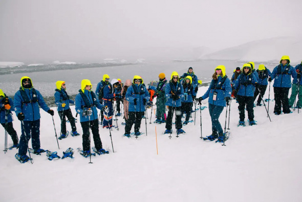 Showshoeing on Antarctica