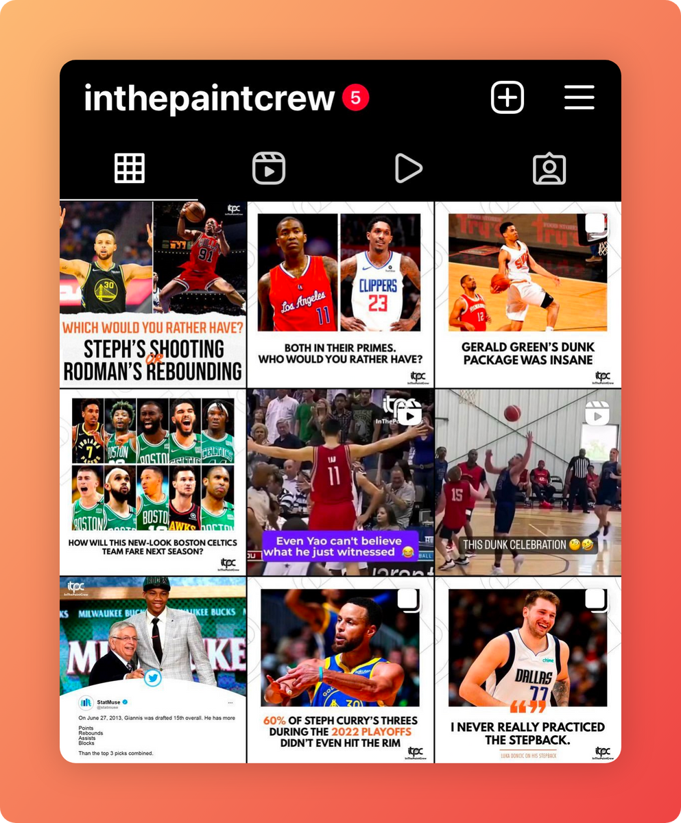 A collage of nine posts from InThePaintCrew's Instagram feed.