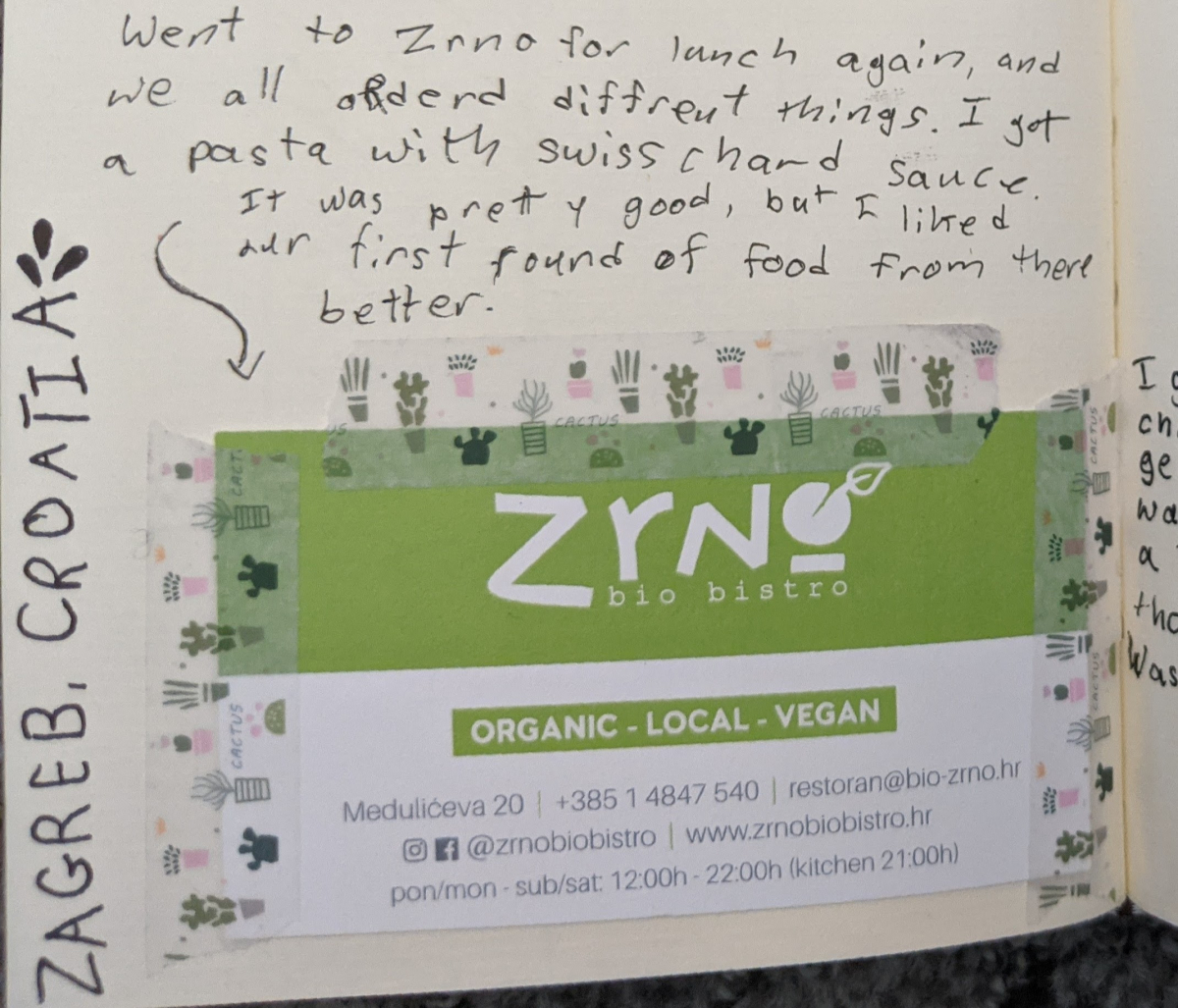 A ZRNŌ business card