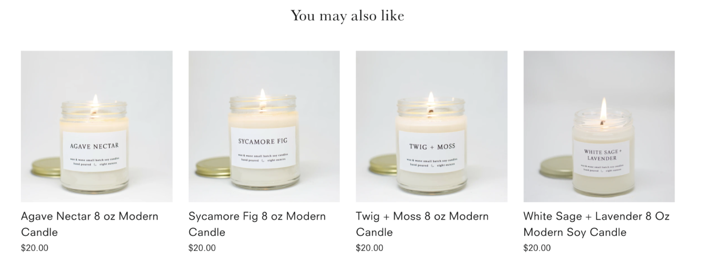 Example of a candle company using cross-selling