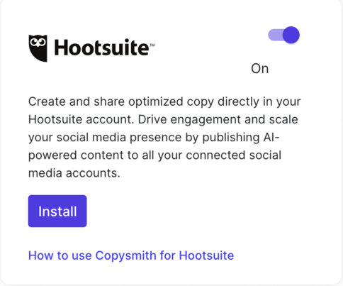 Copysmith Hootsuite integration